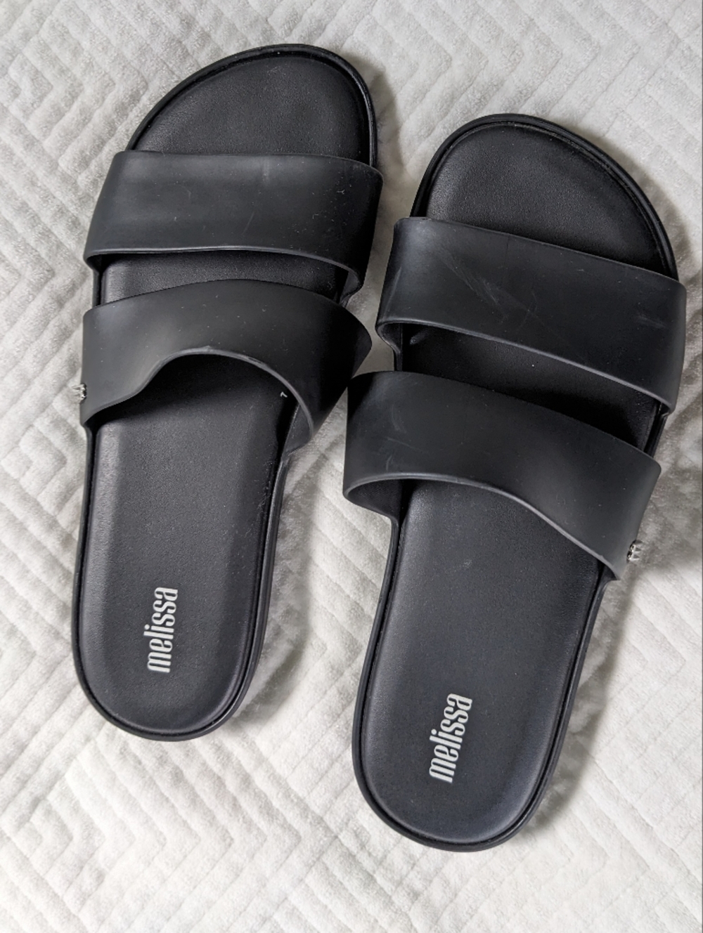 Melissa Matte Black Color Pop Slide Size 8